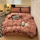 GobekUsa Cotton Embroidery Bedding Set with Lace for All Seasons