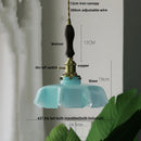 GobekUsa Green Flower Glass Pendant Light - Modern Kitchen Bar Restaurant Hanging Lamp