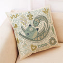 GobekUsa Cat Design Linen Pillowcase 45x45cm for Home Decor and Cushion Covers