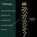 GobekUsa Crystal Chandelier: Modern Luxury Pendant Lights for Living Room, Staircase, Villa