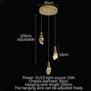 GobekUsa Elegant Diamond Crystal Chandelier LED Light Fixture Gold Home Decor