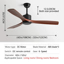 GobekUsa Black Industrial Ceiling Fan 52Inch DC Powerful Airflow Living Room Office Commercial