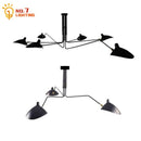 GobekUsa Industrial Spider Serge Mouille Ceiling Lamp Black LED E27 Lighting