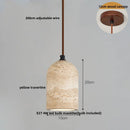 GobekUsa Japanese Style LED Pendant Lights Wood Canopy Cement Lampshade