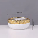 GobekUsa Golden Edge Succulent Flower Pot Vase - Indoor Ceramic Planter Pot