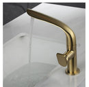GobekUsa Brushed Gold Basin Faucet - Brass Single Handle Bathroom Mixer Tap