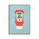 GobekUsa Blue Cool Beans Pesto Pasta Food Art Poster Soy Pun