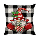 GobekUsa Christmas Santa Claus Linen Pillowcase - Sofa Cushion Cover, Decorative Living Room Pillow Cover