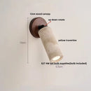 GobekUsa LED Wall Sconce Iron Rotate Kitchen Bedroom Hallway Yellow Travertine Wood Mirror Light