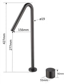 GobekUsa Brushed Black Basin Faucet with Rotating Two-Hole Sink Tap - Widespread Bathroom Tap