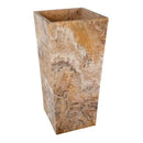 Gmstone Travertine Pedestal Bathroom Sink 16 Inch Brown
