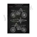 GobekUsa Dirt Bike Patent Blueprint Poster Canvas Wall Art
