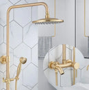 GobekUsa Brass Shower Set with 8" Rainfall Head, Wall Mounted Bathtub Faucet