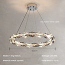GobekUsa Crystal Chandelier Pendant Light - Dimmable Modern Luxury LED Chrome Luminaria