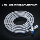 GobekUsa 3m Silver Stainless Steel Shower Hose for Common Faucet - Bathroom Accessory