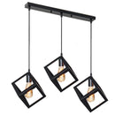 GobekUsa Black Geometric Square Pendant Light for Kitchen Island, Bedroom, Hallway