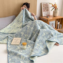 GobekUsa Cotton Towel Blanket, Rural Printed Thin Quilt - Luxury Breathable Bedspread