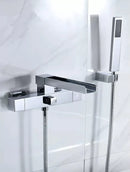 GobekUsa Brushed Gold Wall Mounted Waterfall Bathtub Shower Set Mixer Tap