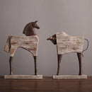 GobekUsa Horse Sculpture: Handmade Wood Grain Design, Animal Figurine for Home Decor