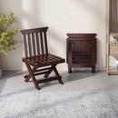 GobekUsa Bamboo Low Stool with Backrest - Portable Household Folding Mazza Chair