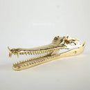 GobekUsa Golden Crocodile Skull Resin Sculpture Home Decor Figurine