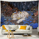 GobekUsa Enchanted Forest Tapestry: Animals, Flowers, Moon - Home Decor