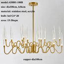 GobekUsa Crystal Branch Chandelier: Nordic LED Pendant Light for Home Décor & Wedding Lighting