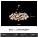 GobekUsa Kapok Flower Glass Crystal Chandelier for Living Room Dining Bedroom