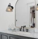 SCALLOPED CUT 1960's Glass Wall Sconce Light Fixture