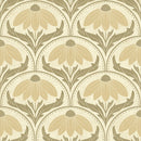 Scalloped Coneflower Wallpaper - Vintage Floral Elegance