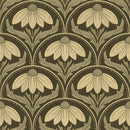 Scalloped Coneflower Wallpaper - Vintage Floral Elegance