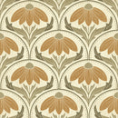 Scalloped Coneflower Wallpaper - Vintage Floral Elegance