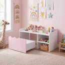 Scalloped Kids Bookshelf and Toy Storage Organizer for Playroom