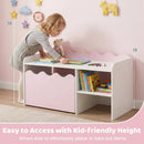 Scalloped Kids Bookshelf and Toy Storage Organizer for Playroom by DirectDeals
