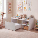 Scalloped Kids Bookshelf and Toy Storage Organizer for Playroom