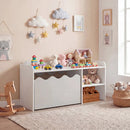 Scalloped Kids Bookshelf and Toy Storage Organizer for Playroom by DirectDeals