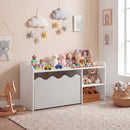 Scalloped Kids Bookshelf and Toy Storage Organizer for Playroom
