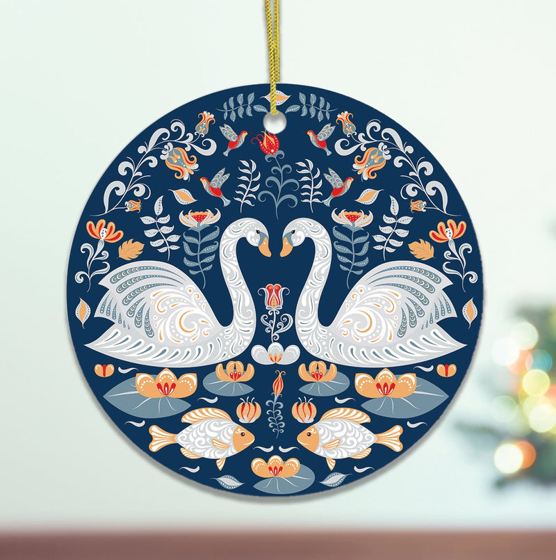 Scandinavian Zen Pond Christmas Ornament