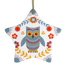 Scandinavian Owl Ornament, Ethnic Folk Boho Decoration, Mexican Style
