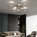 GobekUsa Elegant Multi-Head Gold LED Ceiling Lamp for Living Room & Bedroom