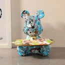 GobekUsa Graffiti Bear Figurine Statue Key Shelf Decor - Modern Table Sculpture