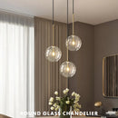 GobekUsa Clear Glass Globe LED Pendant Chandelier for Dining Room and Living Room