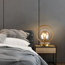 GobekUsa LED Glass Ball Brass Ring Table Lamp for Stylish Living and Bedroom Lighting