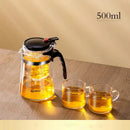 GobekUsa Glass Teapot with One-button Filtration for High-temperature Tea Brewing
