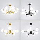 GobekUsa Glass Ball Pendant Lights Modern Nordic Chandelier LED Living Room Decor
