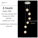 GobekUsa Luminous Glass Ball Pendant Chandeliers for Living Dining Room Decor LED Lighting