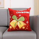 GobekUsa Christmas Embroidery Cushion Cover 45x45cm Santa Deer Snowflake Pillowcase Square Cotton