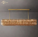 GobekUsa Chiara Smoke Glass Linear Chandelier for Dining & Living Room