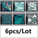 GobekUsa Green Leaves Flower Pillowcase Set | Modern Winter Short Plush 45x45cm Cozy Covers