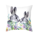 GobekUsa Easter Rabbit & Eggs Pillowcase: Festival Home Decor Flower Bunny Print Cushion Cover